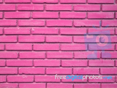 Pink Brick Wall Texture Background Stock Photo