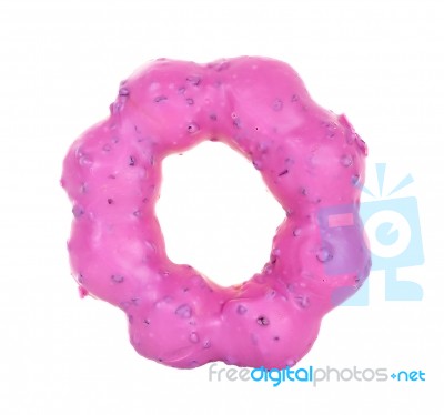 Pink Donut Isolated On The White Stock Photo