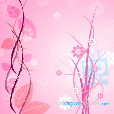 Pink Floral Indicates Bloom Backgrounds And Flower Stock Image