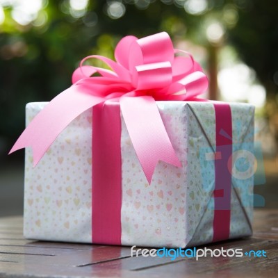 Pink Gift Box Stock Photo