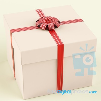 Pink Gift Box With Ribbon Stock Image