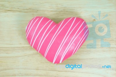 Pink Heart Donut Stock Photo