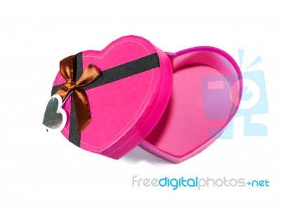 Pink Heart-shaped Box Stock Photo