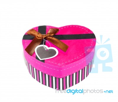 Pink Heart-shaped Box Stock Photo