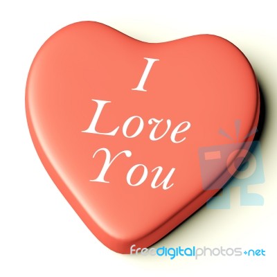 Pink Heart With I Love You Text Stock Image