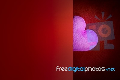 Pink Heart With Red Background Blank Space For A Valentine's Day… Stock Photo