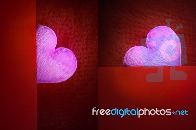 Pink Heart With Red Background Blank Space For A Valentine's Day… Stock Photo