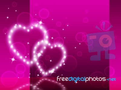 Pink Hearts Background Means Affection Desire And Glittering
 Stock Image