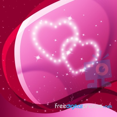 Pink Hearts Background Means Valentine Desire And Partner Stock Image