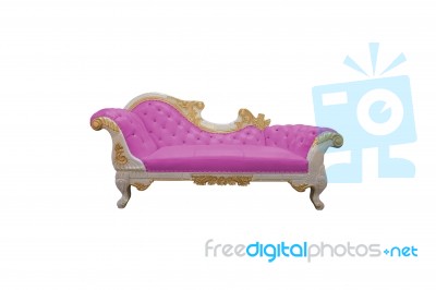 Pink Luxurious Sofa Isolated On White Background Stock Photo