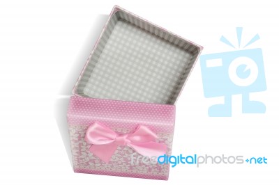 Pink Open Gift Box With White Background Stock Photo