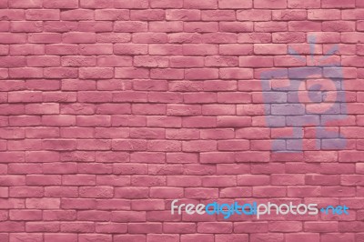 Pink Pastel Brick Wall Texture Color Background Stock Photo