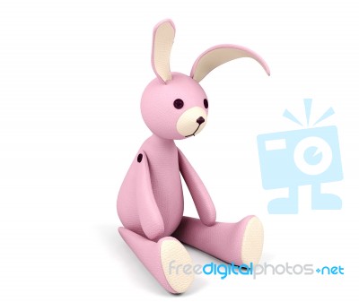 Pink Rabbit Doll Isolated Stock Image