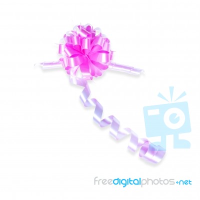 Pink Ribbon Bow Stock Photo