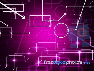 Pink Shapes Background Shows Geometry And Curvy Rectangles
 Stock Image