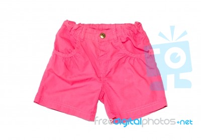 Pink Shorts Kids Stock Photo