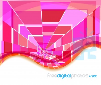 Pink Squares With Curved Space Stock Image