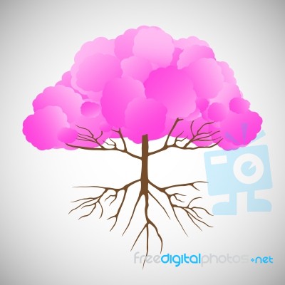 Pink Tree.  Illustration Stock Image