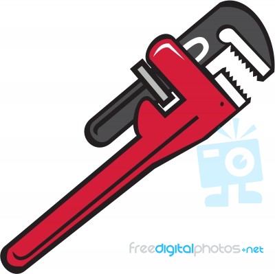 Pipe Wrench Retro Stock Image