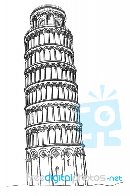 Pisa Tower Isolated Stock Image