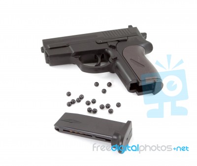 Pistol And Bullets Stock Photo