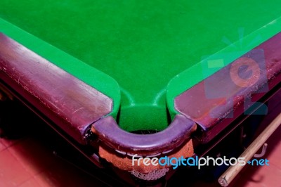 Pit Of Corrner Table Snooker Stock Photo