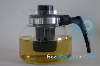  Pitcher Of Tea With Full Glass Of Tea Stock Photo