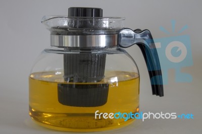  Pitcher Of Tea With Full Glass Of Tea Stock Photo