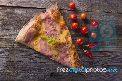 Pizza Cut - Cherry Tomato And Hot Peppers Stock Photo