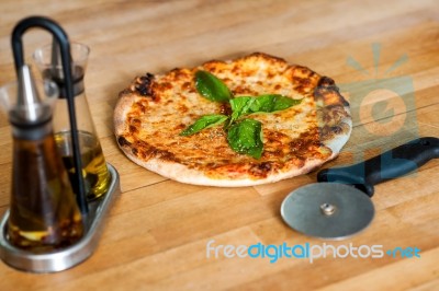 Pizza Is Ready, Please Help Yourself Stock Photo