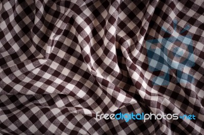 Plaid Tablecloth Background Stock Photo