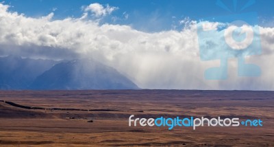 Plains In Mackenzie County Near Tekapo Stock Photo