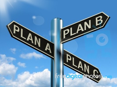 Plan A B Or C signpost Stock Image