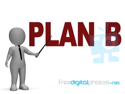 Plan B Shows Alternative Strategy Stock Image