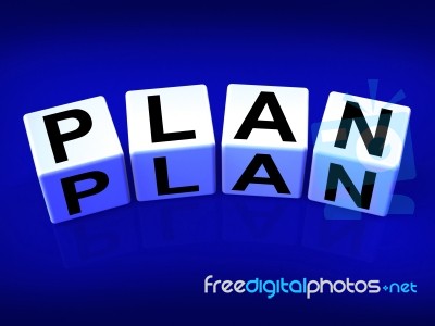 Plan Blocks Mean Targets Strategies And Plans Stock Image