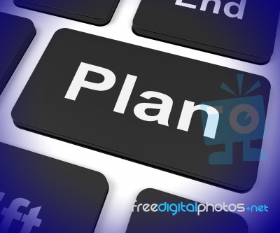 Plan Key Shows Objectives Planning And Organizing Stock Image