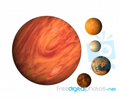 Planet Jupiter With Moons Stock Image