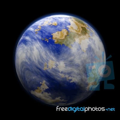 Planet With Earth Clouds Stock Image