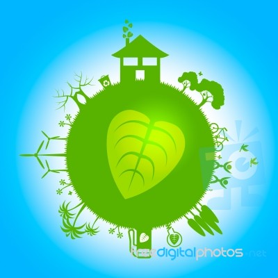 Planets Eco Shows Earth Friendly And Eco-friendly Stock Image