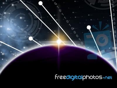 Planets Global Represents Solar System And Globalization Stock Image