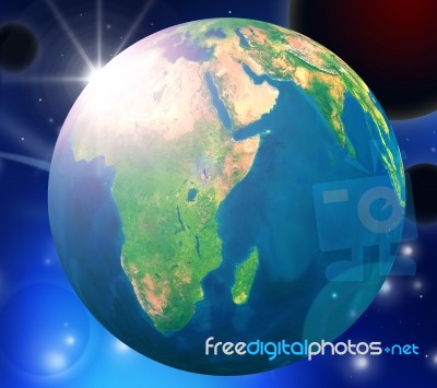 Planets Globe Represents Solar System And Globally Stock Image