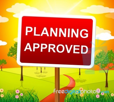 Planning Approved Means Verified Pass And Target Stock Image