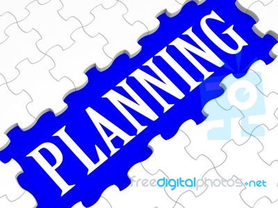 Planning Puzzle Showing Intention And Goals Stock Image