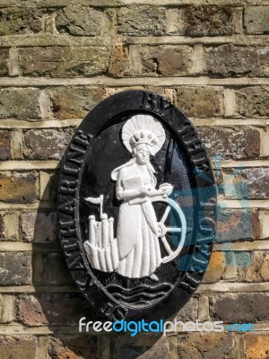 Plaque Of St Katherine By The Tower Church In London Stock Photo