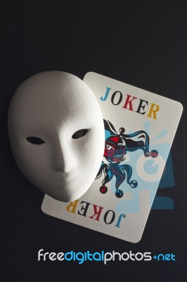 Plaster Mask And Joker Stock Photo