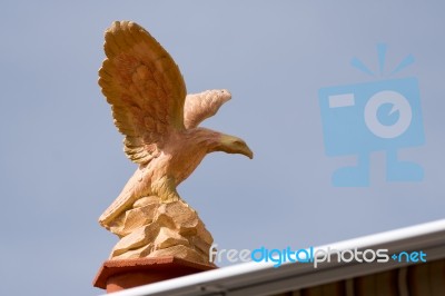 Plastic Model Of An Eagle On A Building In Callao Salvaje Teneri… Stock Photo