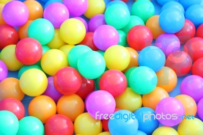 Plastic Multiple Color Balls Children Play Field Stock Photo