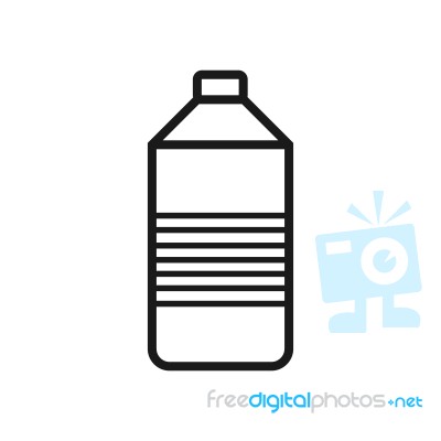 Plastic Water Bottle  Symbol Icon  Illustration On W Stock Image