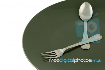 Platter With Spoon Stock Photo