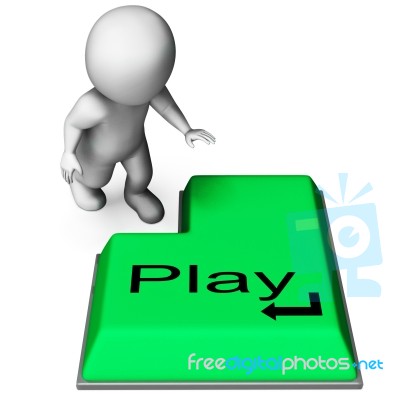 Play Key Means Online Playing And Entertainment Stock Image